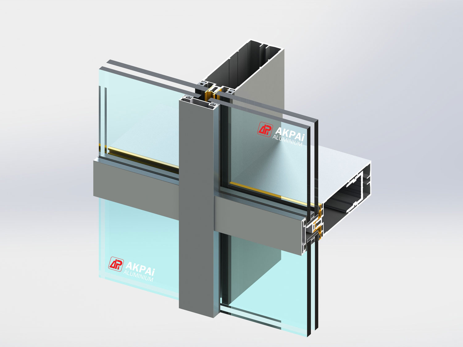 60mm caped curtainwall system
